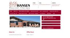 Desktop Screenshot of hansenphysicaltherapy.com